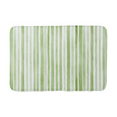 Groene Witte Strepen Badmat (Voorkant)