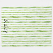 Groene witte strepen fleece deken (Voorkant (Horizontaal))
