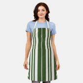 Groene witte strepen Kustkust Schort (Gedragen)