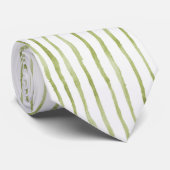 Groene Witte Strepen Stropdas (Opgerold)