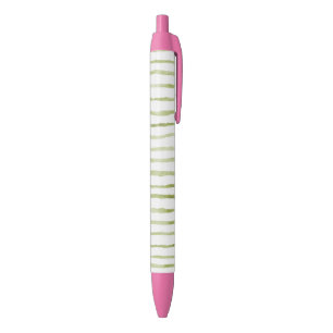 Groene Witte Strepen Zwarte Inkt Pen