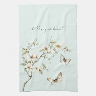 Groene Witte Tulp Bloemen Bruidsdouche Theedoek