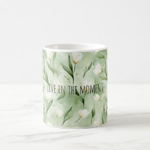 Groene Witte Tulp Bloemen Koffiemok