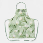 Groene Witte Tulp Bloemen Schort (Voorkant)