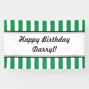 Groene witte vogelbanner stripes spandoek