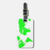 Groene witte Wereldkaart Bagagelabel (Voorkant verticaal)
