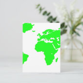 Groene witte Wereldkaart Briefkaart (Staand voorkant)