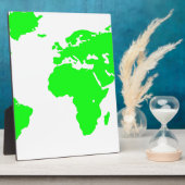 Groene witte Wereldkaart Fotoplaat (Zijkant)