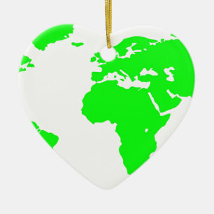 Groene witte Wereldkaart Keramisch Ornament
