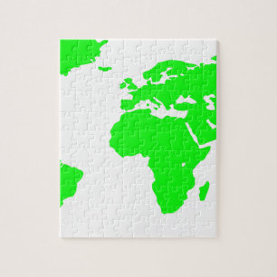 Groene witte Wereldkaart Legpuzzel