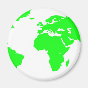 Groene witte Wereldkaart Magneet