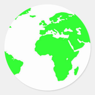Groene witte Wereldkaart Ronde Sticker