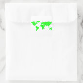 Groene witte Wereldkaart Vierkante Sticker (Tas)