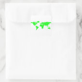 Groene witte Wereldkaart Vierkante Sticker (Tas)