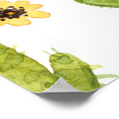 Groene woestijncactus: naadloze Waterverf Poster (Hoek)