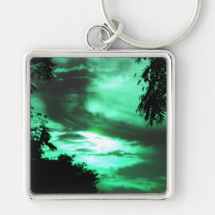 Groene, wollige sleutelhanger
