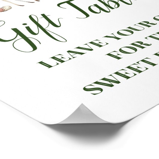Groene Woodland Table Sign - Cadeaubord 8x10 Poster (Hoek)