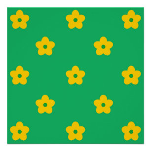 Groene Y2K Bold Wildflower Levendige Spring Art Perfect Poster