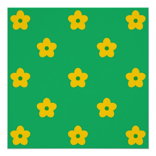 Groene Y2K Bold Wildflower Levendige Spring Art Perfect Poster (Voorkant)