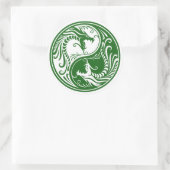  Groene Yin Yang Dragons Ronde Sticker (Tas)