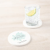 Groene Yoga Adem Witte Bloemen Zandsteen Onderzetter (Zijkant)