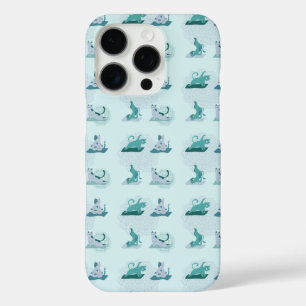 Groene Yoga Katten iPhone 16 Pro Hoesje