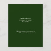 Groene zakelijke feestkaart met kerstboomstructuur (Achterkant)