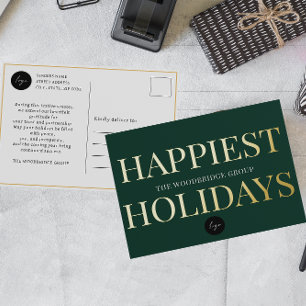 GROENE Zakelijke Kerst LOGO Vakantie Folie Feestdagen Briefkaart