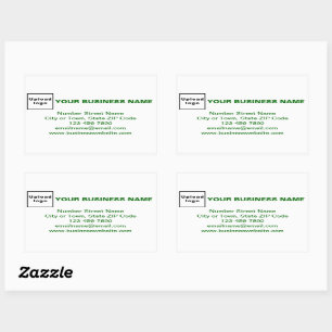 Groene zakelijke merken Teksten over wit Rechthoekige Sticker