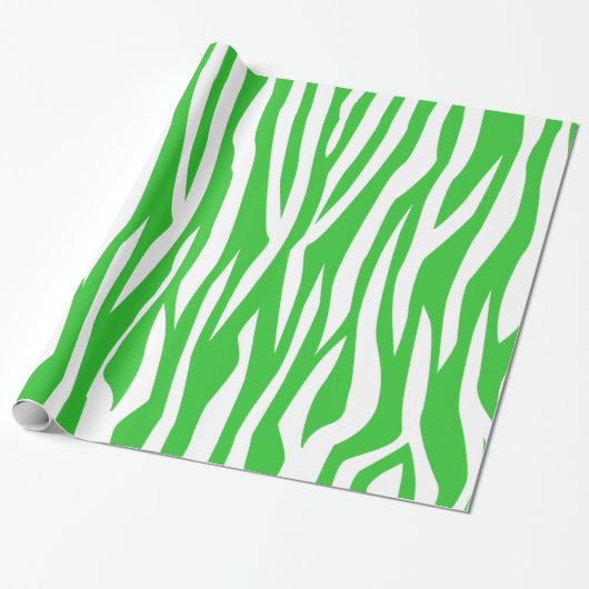 Groene Zebra Afdrukken Cadeaupapier (Uitgerold)