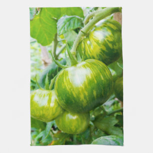 Groene Zebra Erfgoedtomaten aan de steel Theedoek