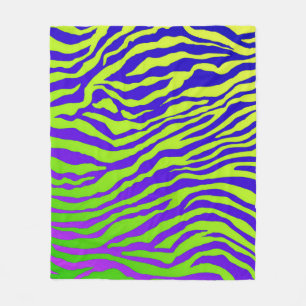 Groene Zebra Fleece Deken