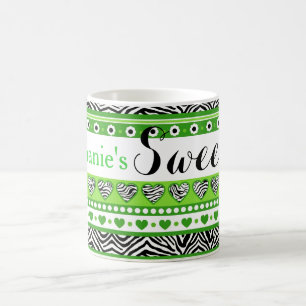 Groene zebra hart Sweet 16 mok