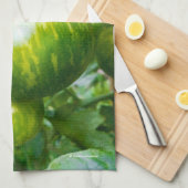 Groene Zebra Heirloom Tomaten op wijn Theedoek (Quarter Fold)