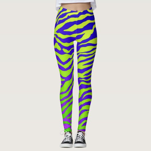 Groene Zebra Leggings (Voorkant)