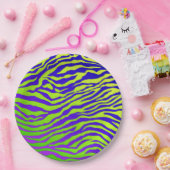 Groene Zebra Papieren Bordje (Feest)