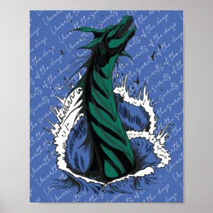 Groene Zee Monster Slang Oceaan Golven Poster