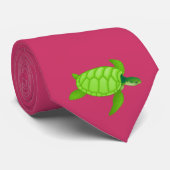 Groene zee schildpad-73 stropdas (Opgerold)