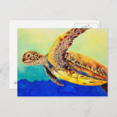 groene zee schildpad briefkaart (Voorkant / Achterkant)