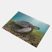 Groene Zee schildpad in duusk | Akumal Bay Deurmat (Schuin)