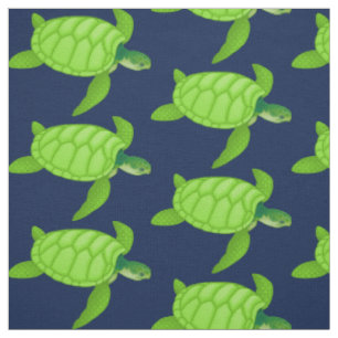 Groene Zee schildpad op marine Stof