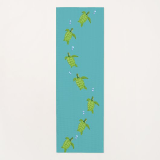Groene Zee schildpadden op Blauwgroen Turquoise Yo Yogamat (Voorkant)