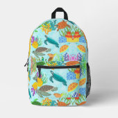 Groene Zee schildpadden terug naar school Kinder k Bedrukte Rugzak (Voorkant)