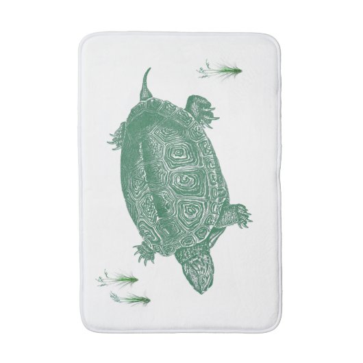 Groene Zee Turtle Badmat (Voorkant Verticaal)