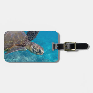 Groene Zee Turtle Bagagelabel