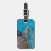 Groene Zee Turtle Bagagelabel (Voorkant verticaal)