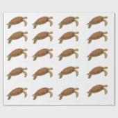 Groene Zee Turtle Cadeaupapier (Vlak)