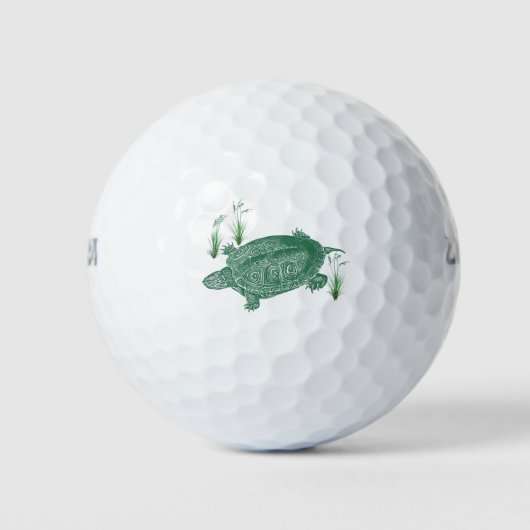 Groene Zee Turtle Golfballen (Voorkant)