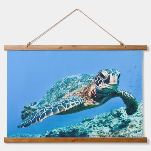 Groene Zee Turtle Hangend Wandkleed (Voorkant)