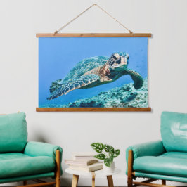 Groene Zee Turtle Hangend Wandkleed